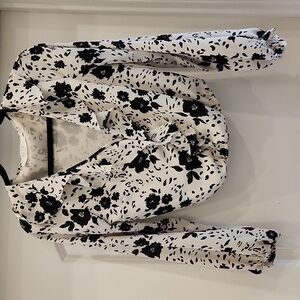 Astr Black Floral Blouse